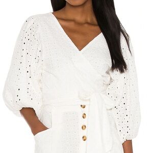 LSPACE Amalfi Eyelet Wrap Top
